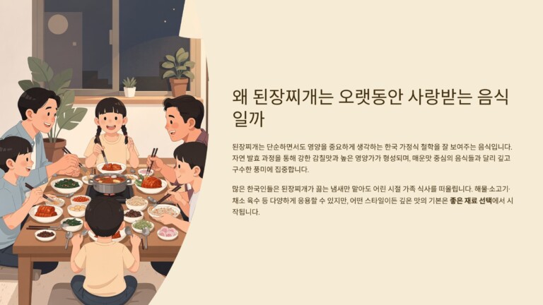 왜 된장찌개는 오랫동안 사랑받는 음식일까