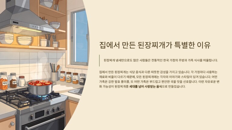 집에서 만든 된장찌개가 특별한 이유