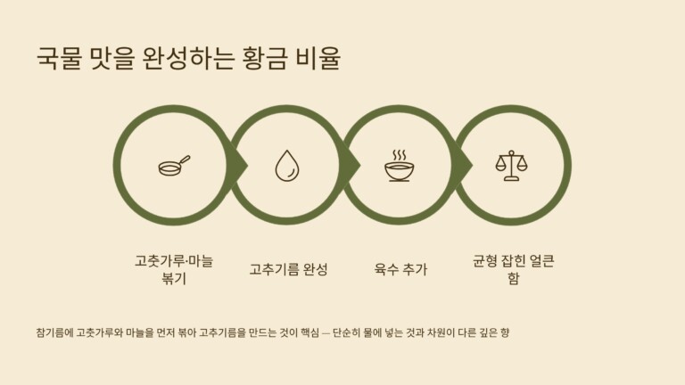국물 맛을 완성하는 황금 비율
