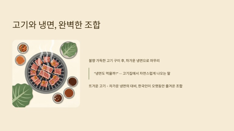 고기와 함께 먹는 냉면 문화