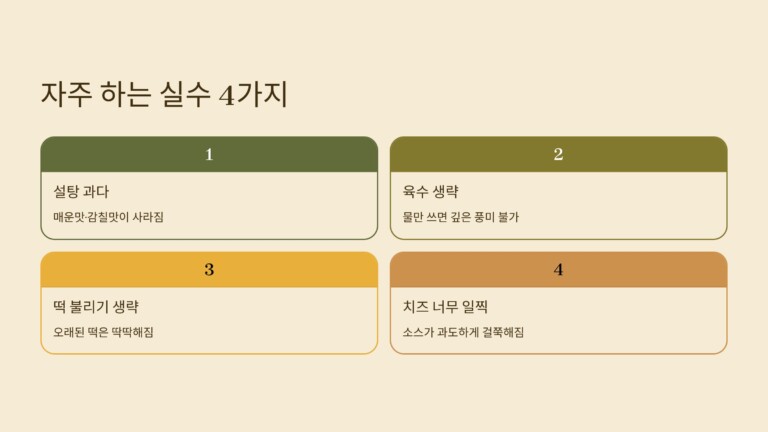 떡볶이를 만들 때 자주 하는 실수