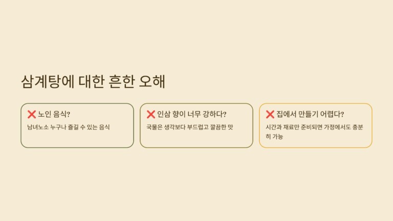 삼계탕에 대한 흔한 오해
