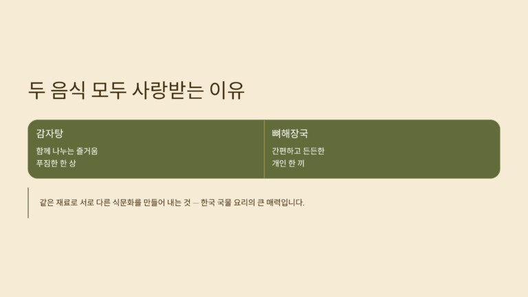 감자탕과 뼈해장국은 모두 사랑받을까