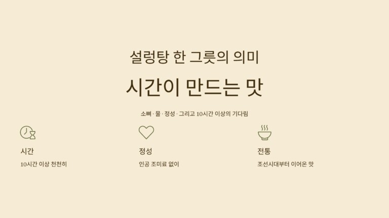 설렁탕 한 그릇에는 한국인의 인내와 정성