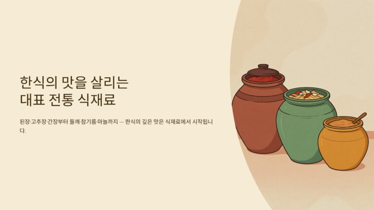 한식의 맛을 살리는 대표 전통 식재료 총정리