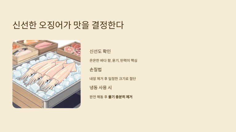 신선한 오징어가 맛을 결정한다