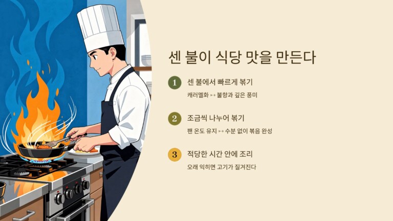 센 불이 식당 맛을 만든다