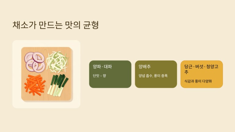 채소가 만드는 맛의 균형