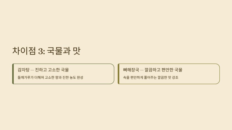 국물과 맛의 특징