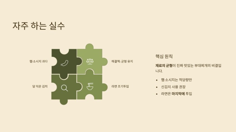 부대찌개를 만들 때 자주 하는 실수