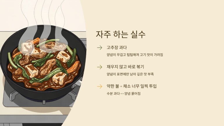 제육볶음을 만들 때 자주 하는 실수
