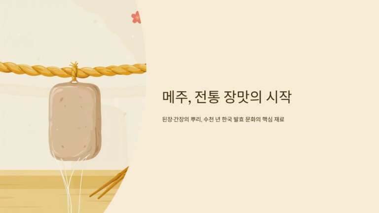 메주, 전통 장맛의 시작인 이유