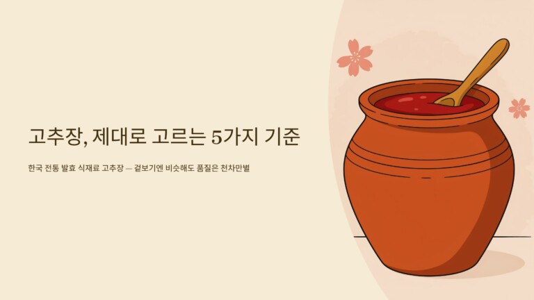 전통음식 식재료 고추장, 제대로 고르는 5가지 기준