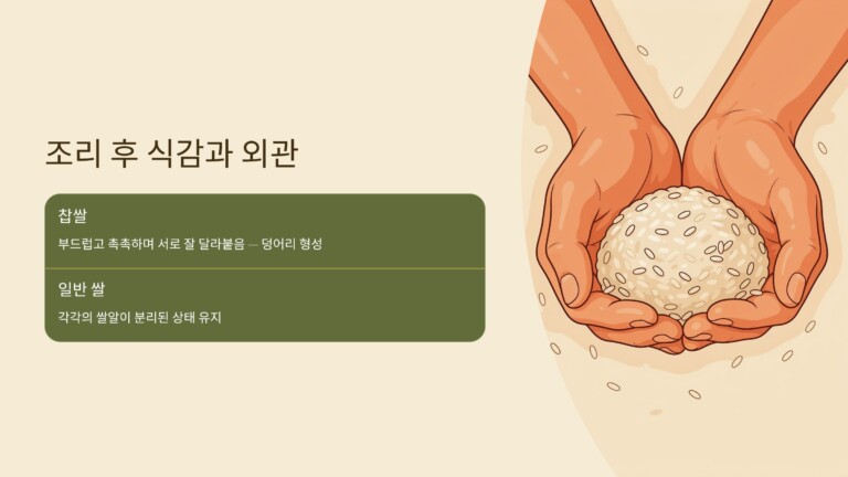 조리 후 식감과 외관