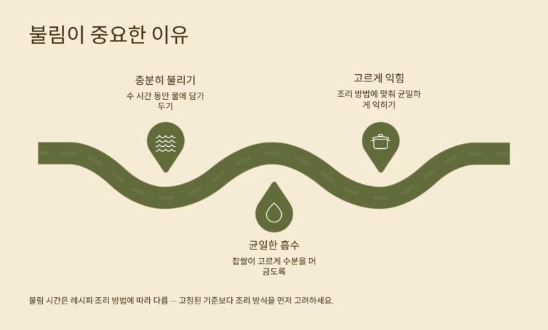 찹쌀에서 불림이 중요한 이유