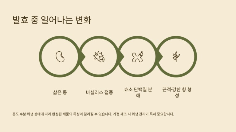 청국장이 발효되는 동안 일어나는 변화