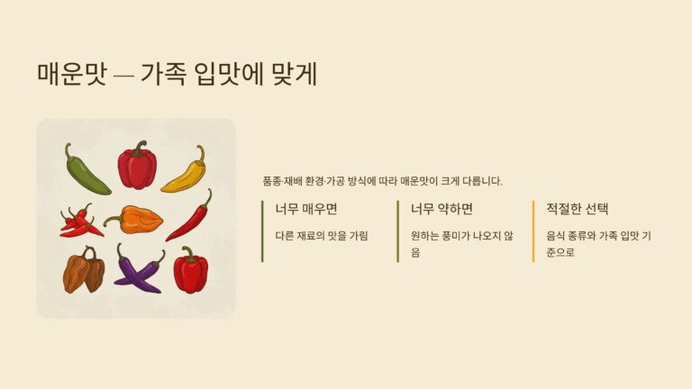 매운맛의 정도를 확인