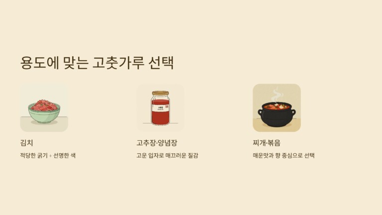 용도에 맞는 고춧가루를 선택