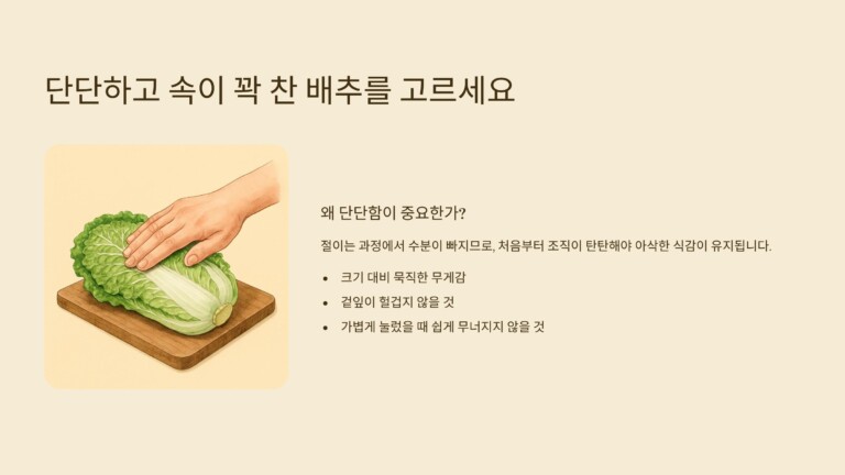 잎이 단단하고 속이 꽉 찬 배추