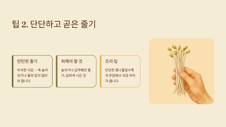 단단하고 곧은 줄기를 확인