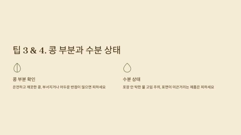  콩 부분을 살펴봅니다