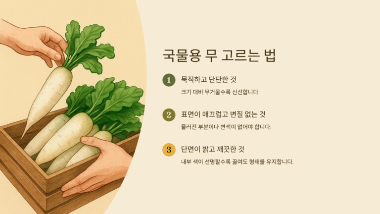 국물용 무 고르는 방법